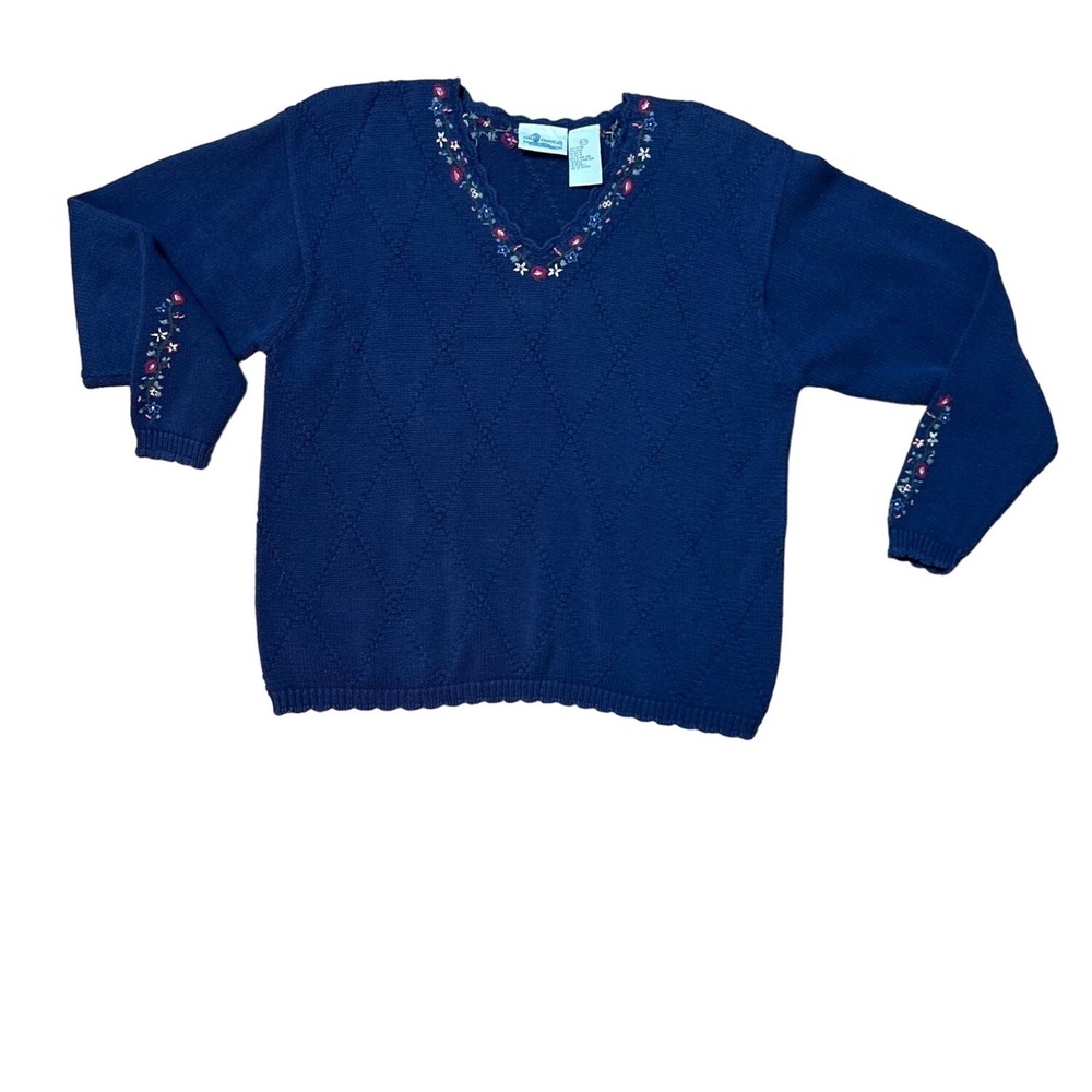 Vintage cottage essentials sweater with embroidery size:XL